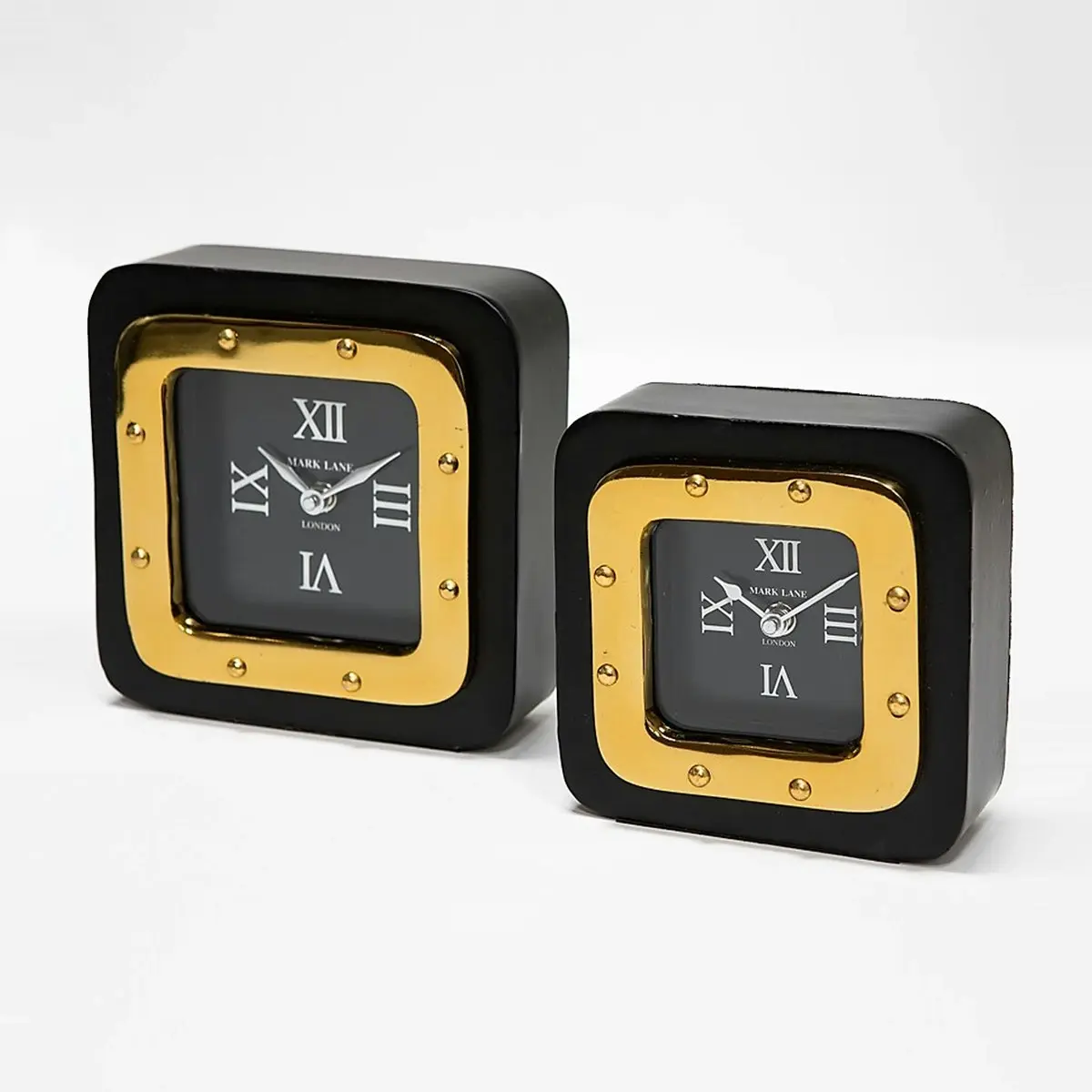 SSH Collection Retro Small Desk Clock - Black and Gold