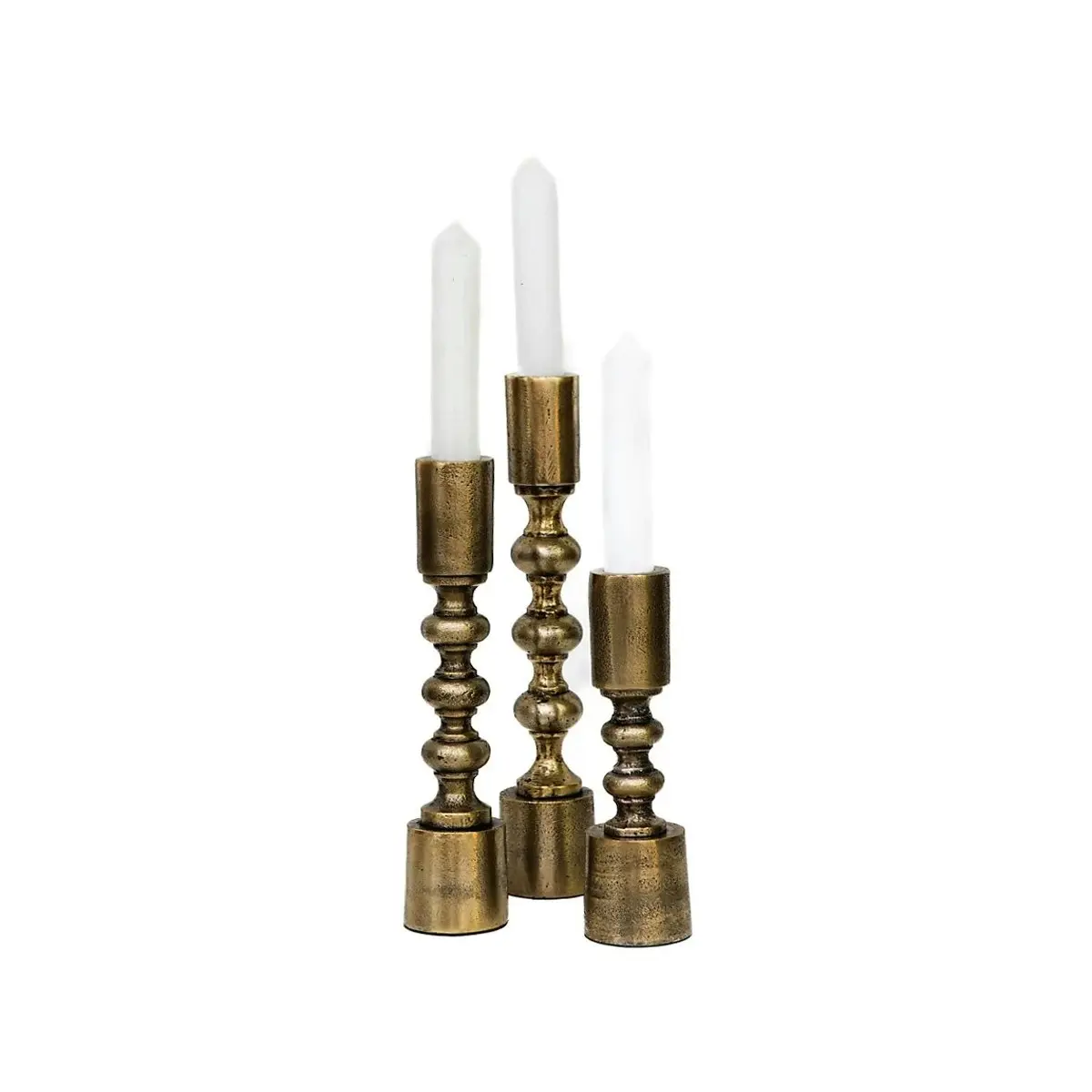 SSH Collection Ripple 25cm Single Candle Stand - Brass