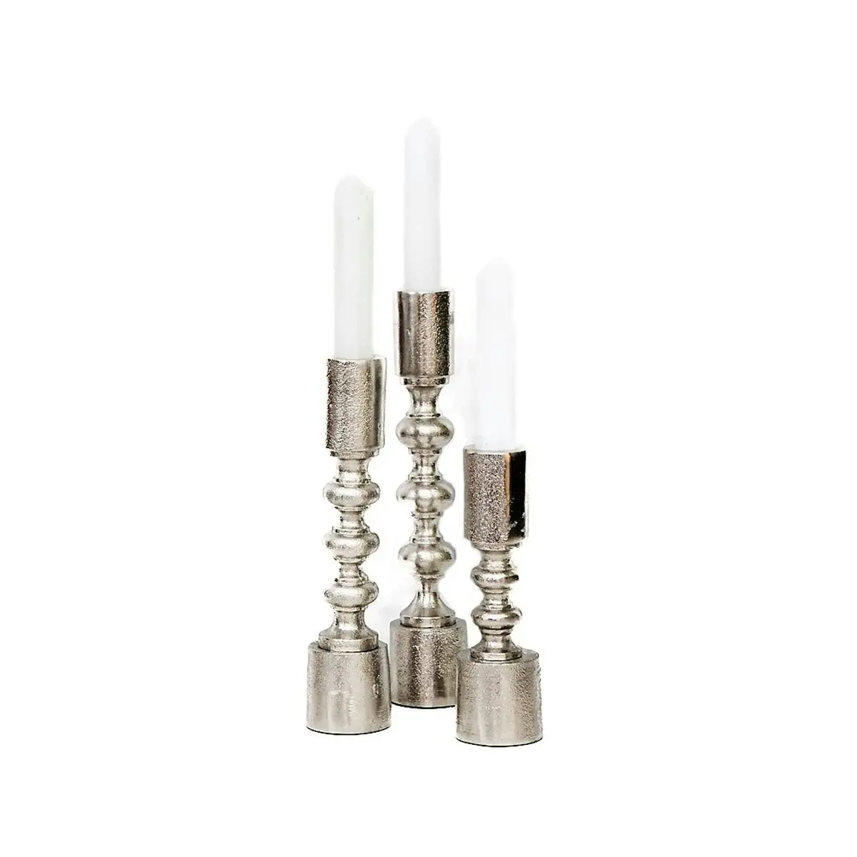 SSH Collection Ripple 25cm Single Candle Stand - Nickel