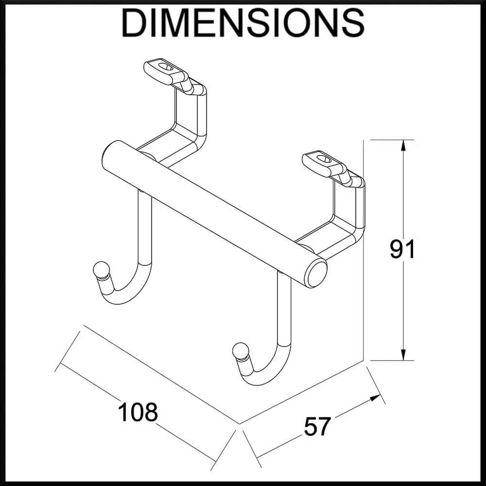 Elite Butler Kitchen Wall Storage - Double Hanging Hook