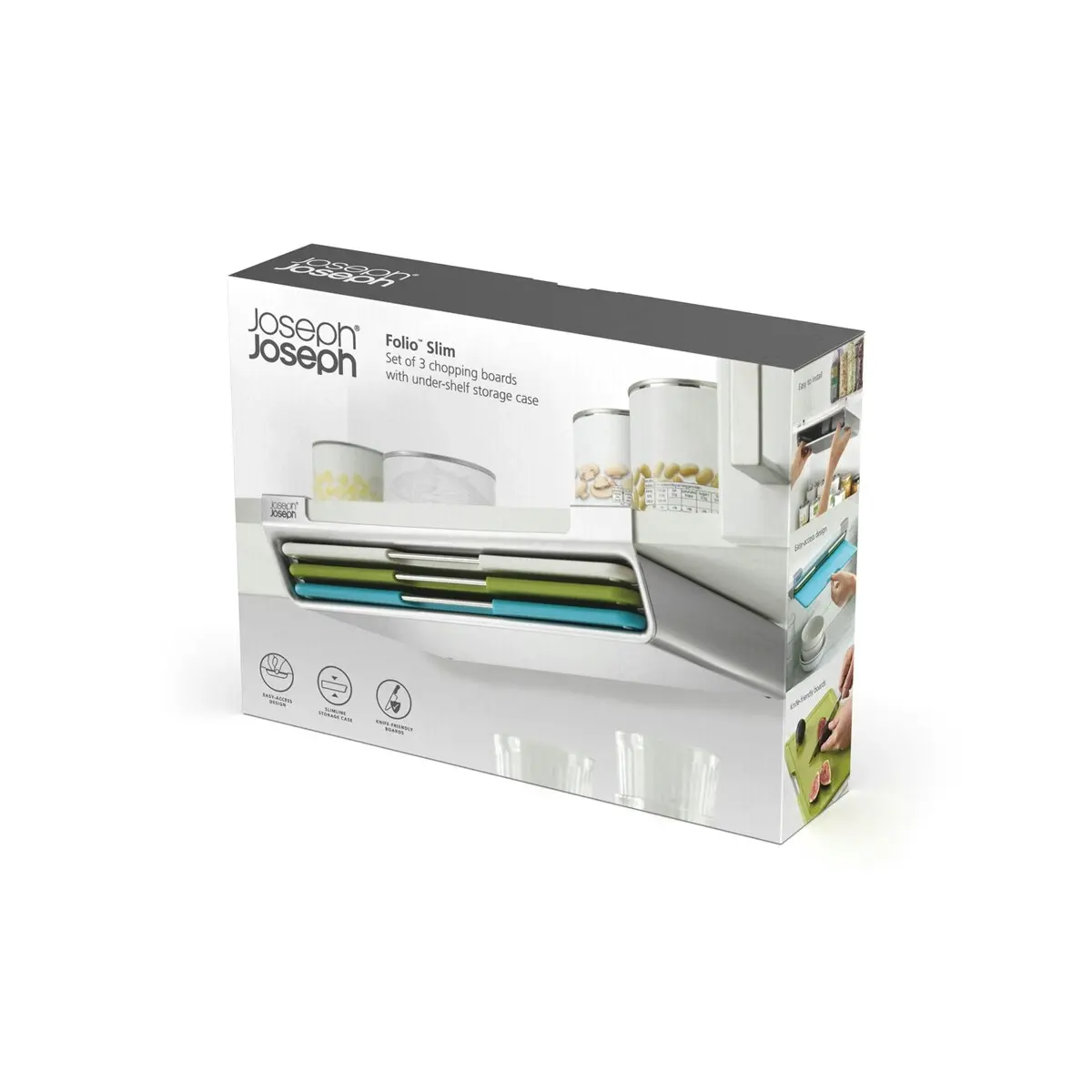 Joseph Joseph Folio Slim 3 Piece Chopping Board Set - Multicolour