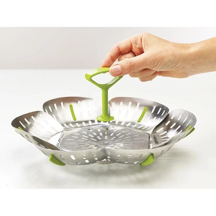 Joseph Joseph Bloom Steel Folding Steamer Basket - Green