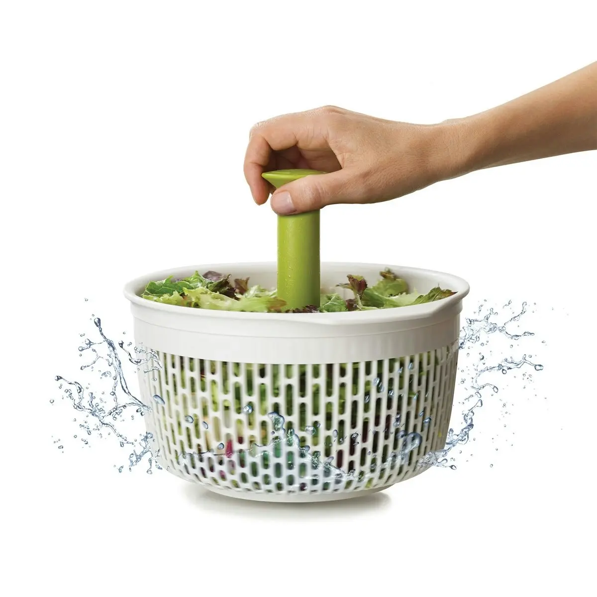 Joseph Joseph Spindola In-sink Salad-spinning Colander - White/Green