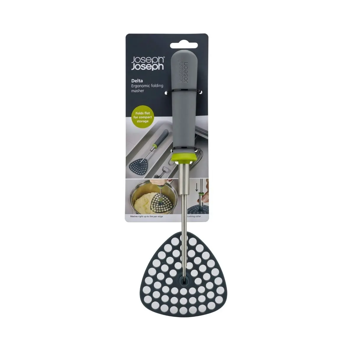 Joseph Joseph Delta Folding Masher- Grey/Green