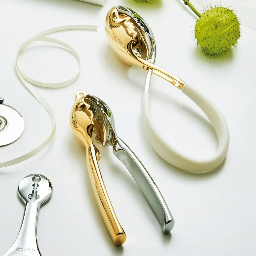 Bugatti Kiss Salad Tongs - White/Gold