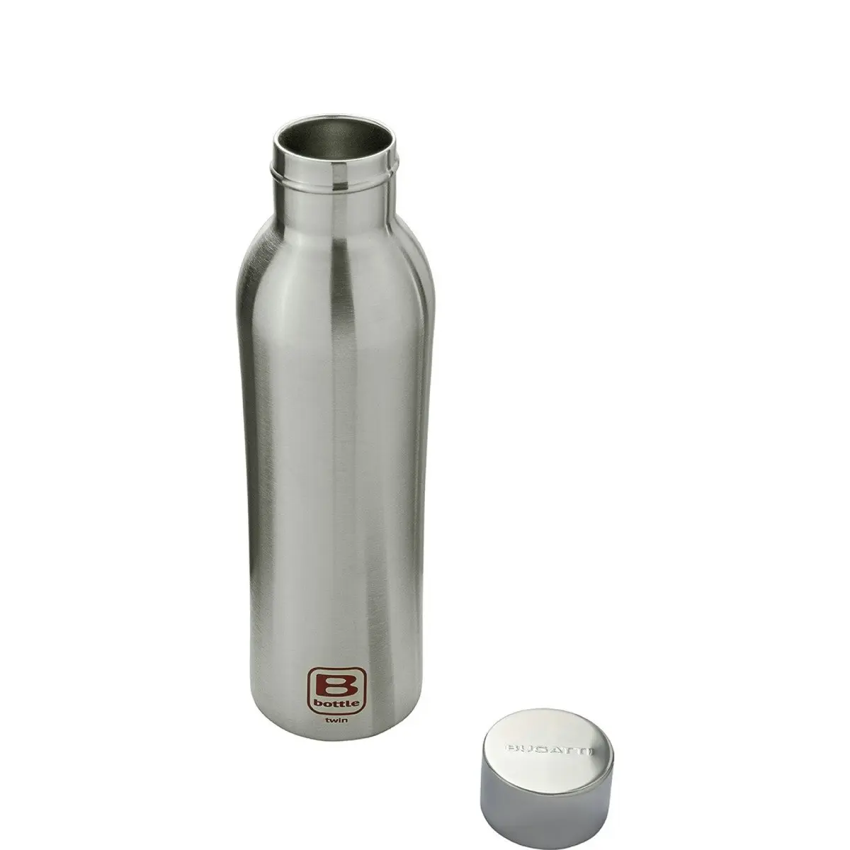 Bugatti B-Bottle Twin Wall 500ml Drink Bottle - Brushed Steel