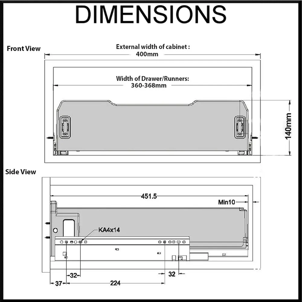 Elite Kitchen Pull-Out Drawer (for 40cm wide cabinet)