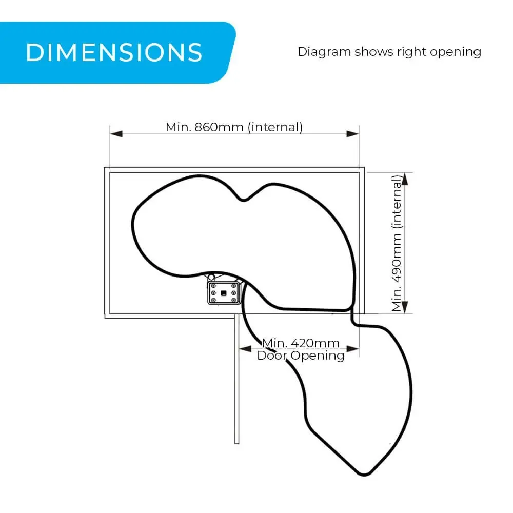 Higold Diamond Right Opening Swing Out Kitchen Corner Storage (for 90cm corner cupboard)