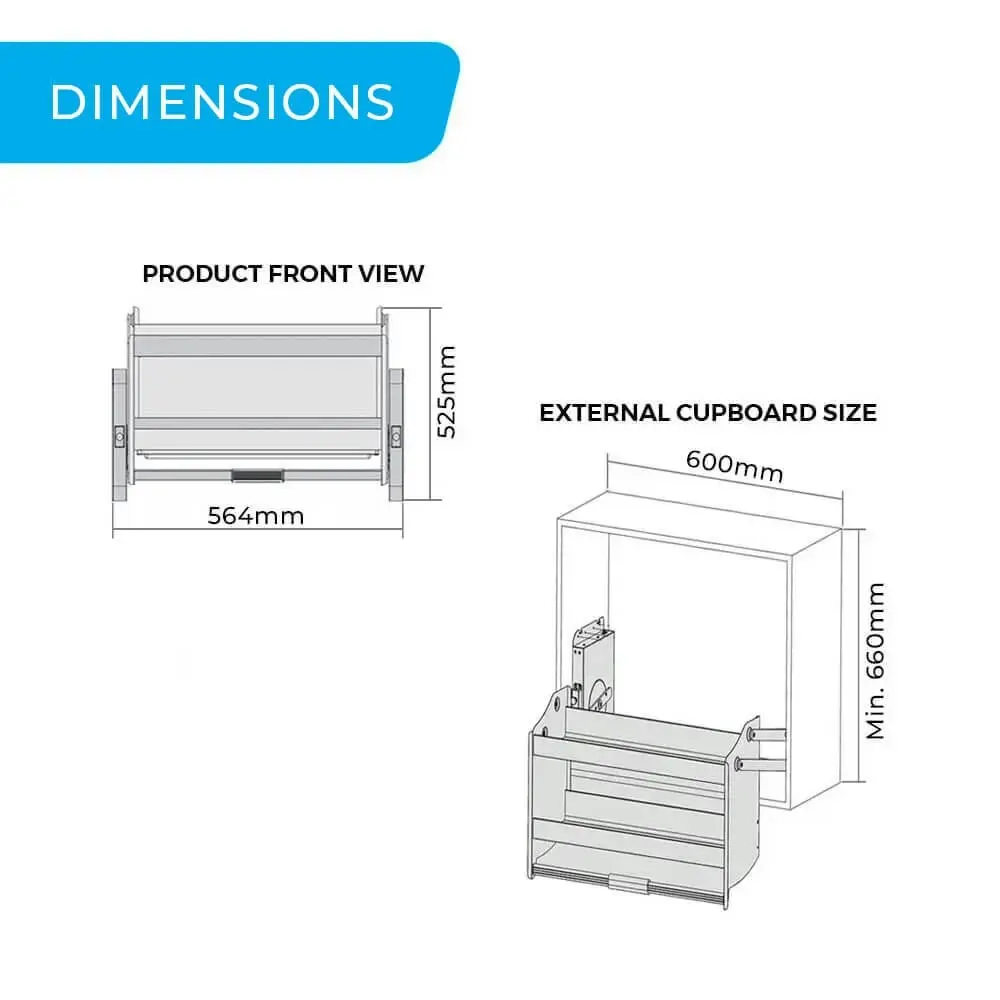 Higold Shearer Pull Down Overhead Cabinet Storage (for 60cm cupboard)