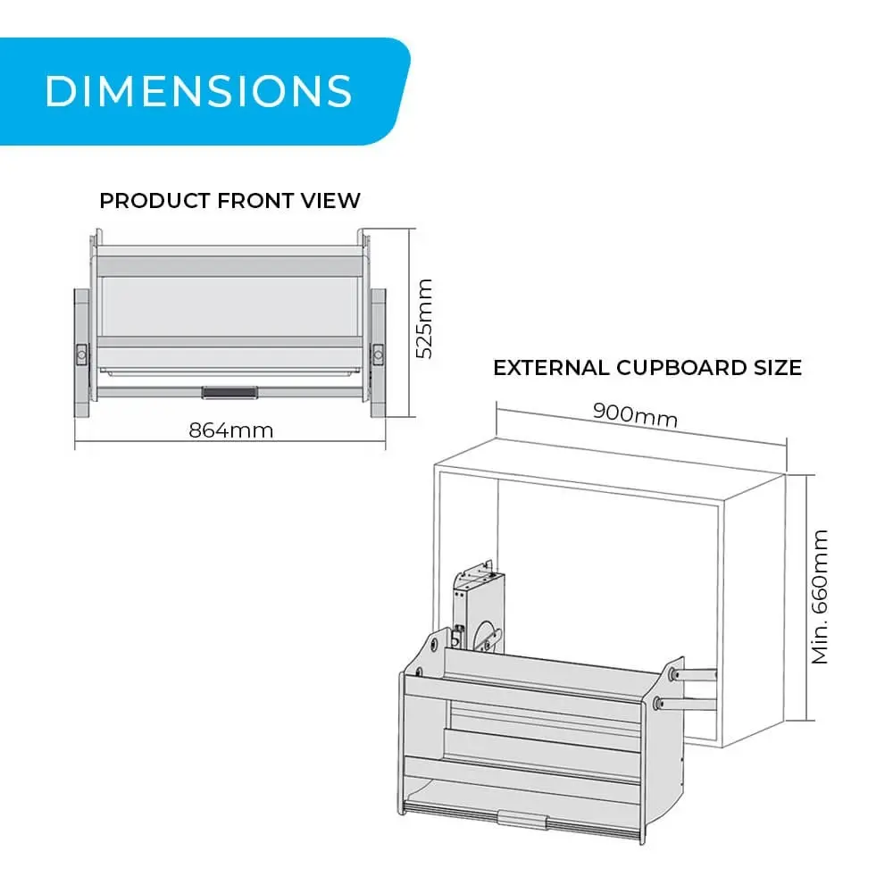 Higold Shearer Pull Down Overhead Cabinet Storage (for 90cm cupboard)