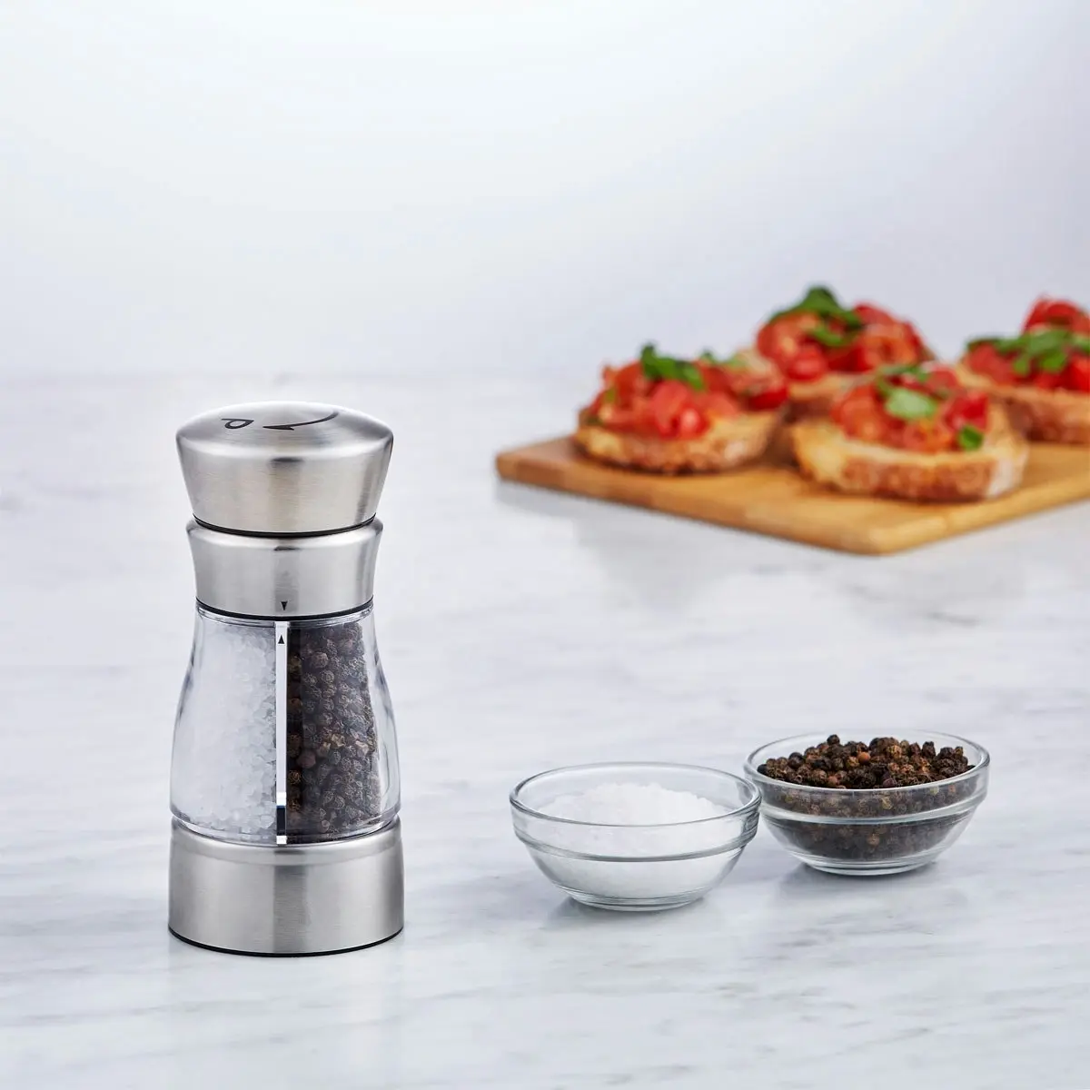 Davis & Waddell Dual Salt and Pepper Mill - Stainless Steel