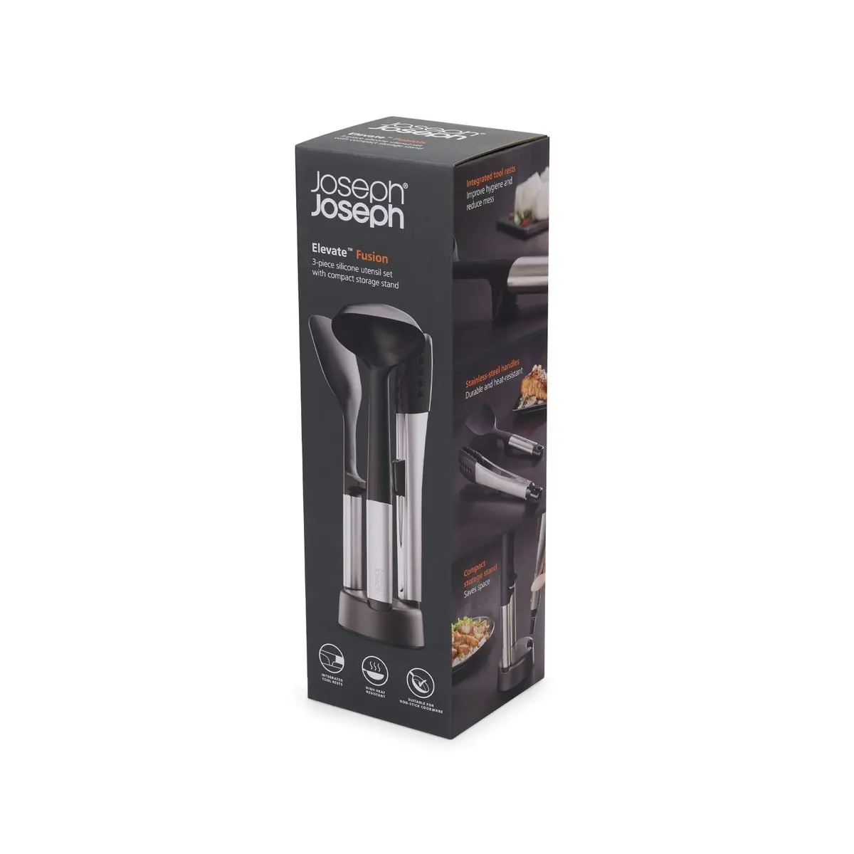 Joseph Joseph Elevate Fusion 3-piece Silicone Utensil Set with Storage Stand