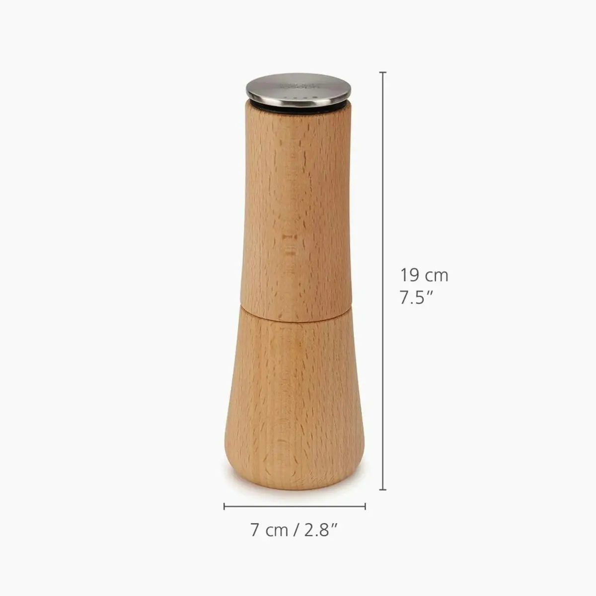 Joseph Joseph Milltop Wood No-spill Pepper Mill - Beech