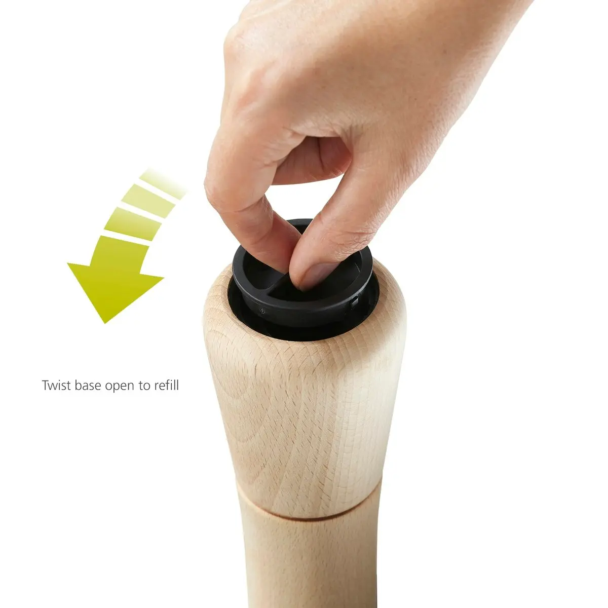 Joseph Joseph Milltop Wood No-spill Pepper Mill - Beech