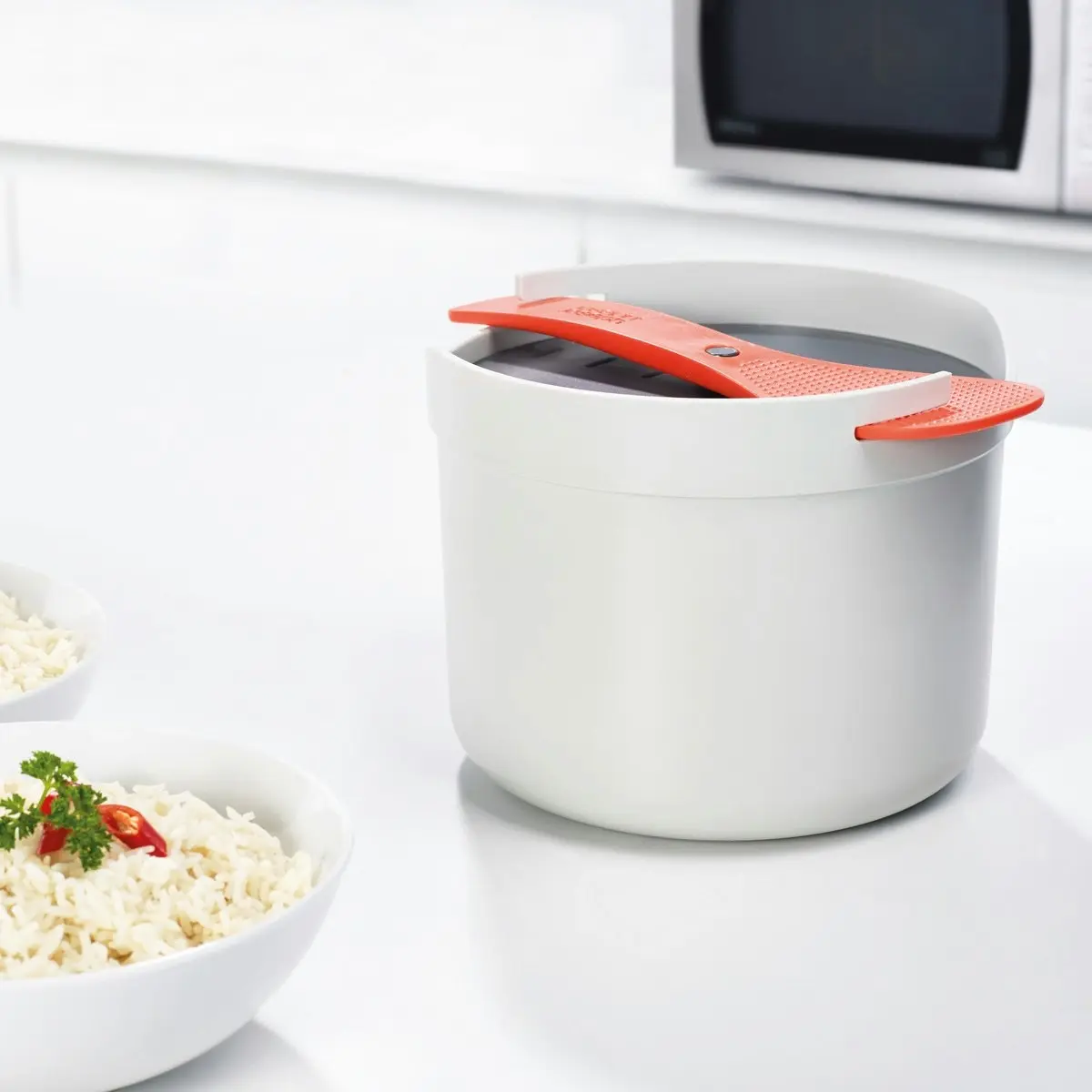 Joseph Joseph M-Cuisine Microwave Rice and Grain Cooker - Stone/Orange