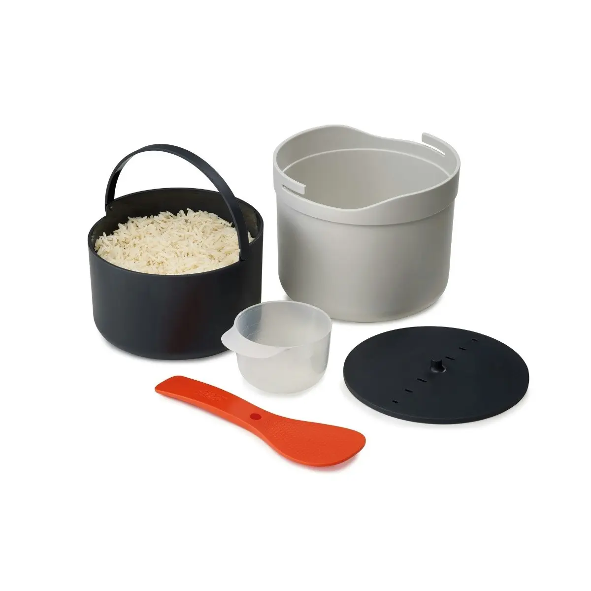 Joseph Joseph M-Cuisine Microwave Rice and Grain Cooker - Stone/Orange