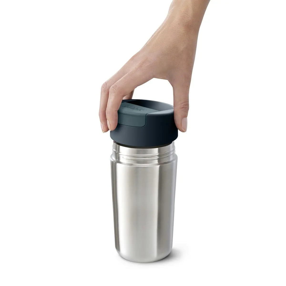 Joseph Joseph Sipp 454ml Large Steel Travel Mug - Grey