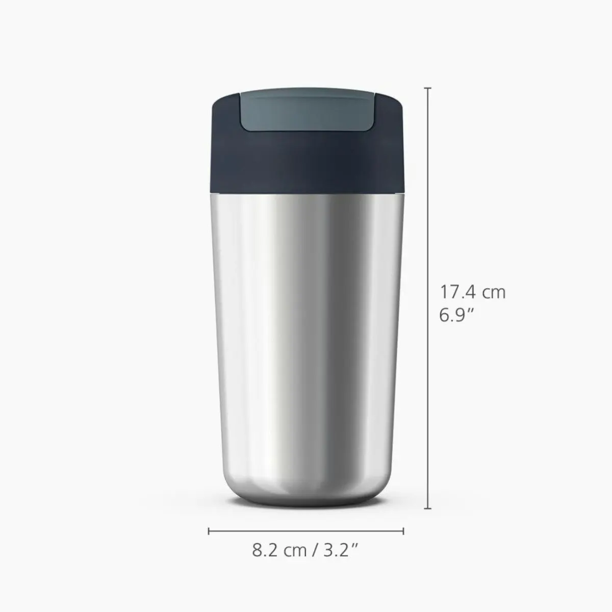 Joseph Joseph Sipp 454ml Large Steel Travel Mug - Grey