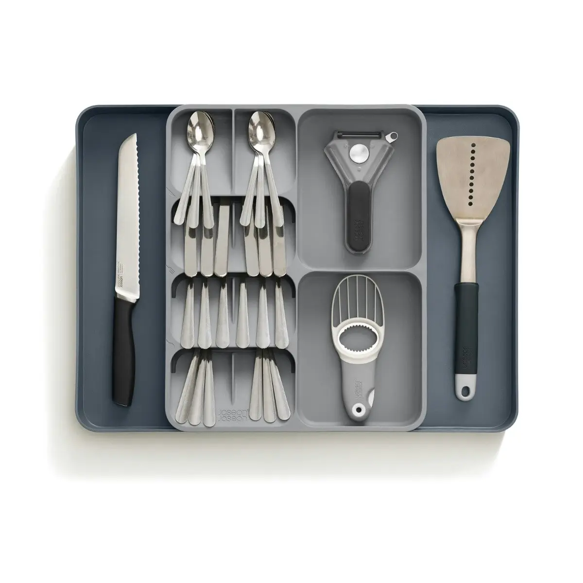 Joseph Joseph DrawerStore Expanding Cutlery&#44; Utensil & Gadgets Organiser - Grey