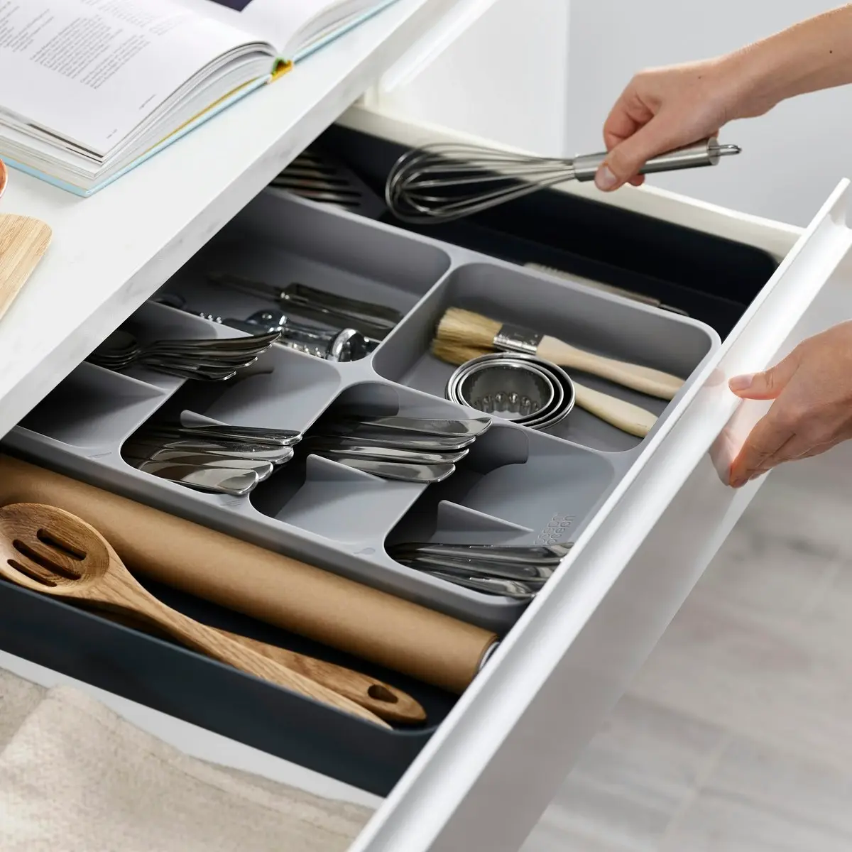 Joseph Joseph DrawerStore Expanding Cutlery&#44; Utensil & Gadgets Organiser - Grey