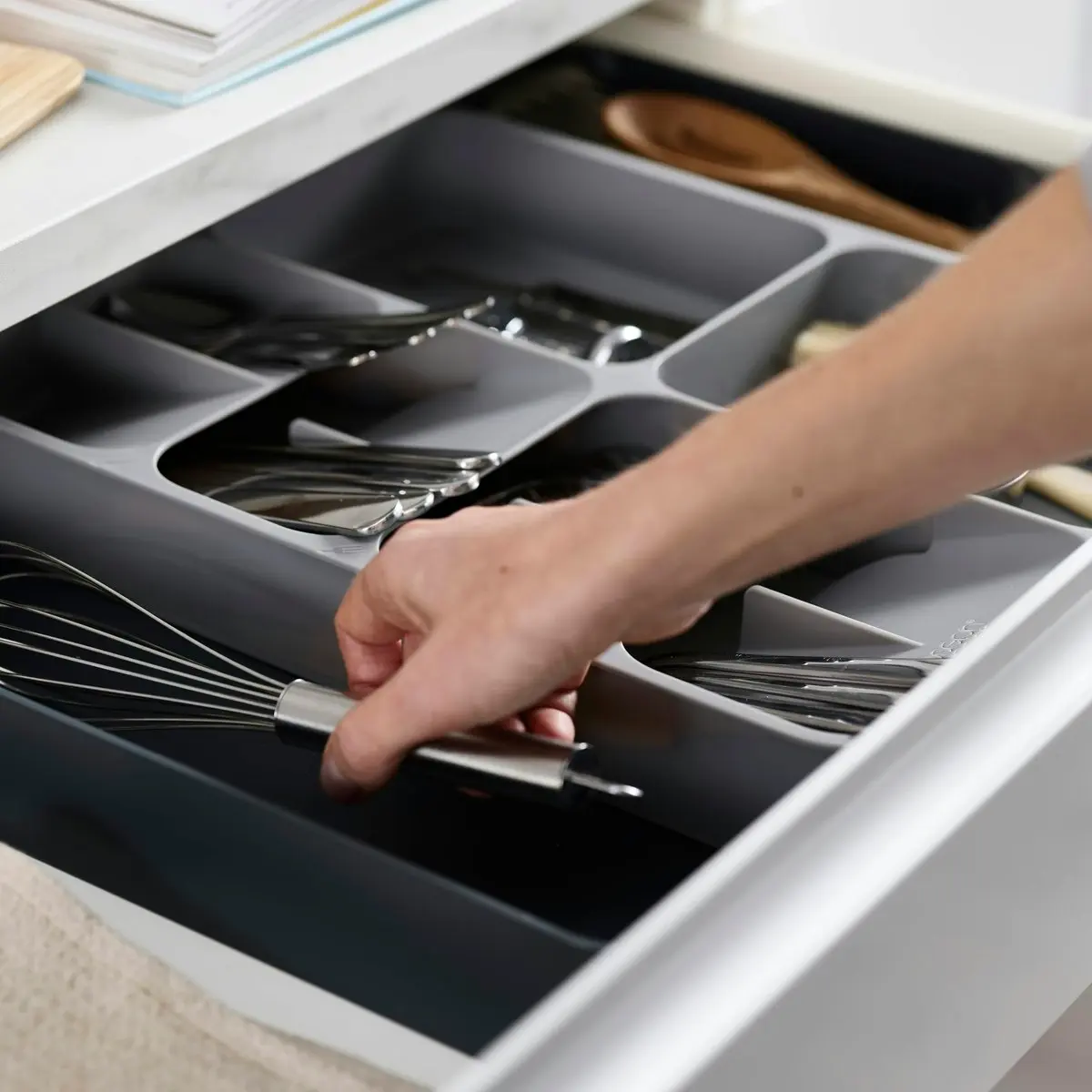 Joseph Joseph DrawerStore Expanding Cutlery&#44; Utensil & Gadgets Organiser - Grey