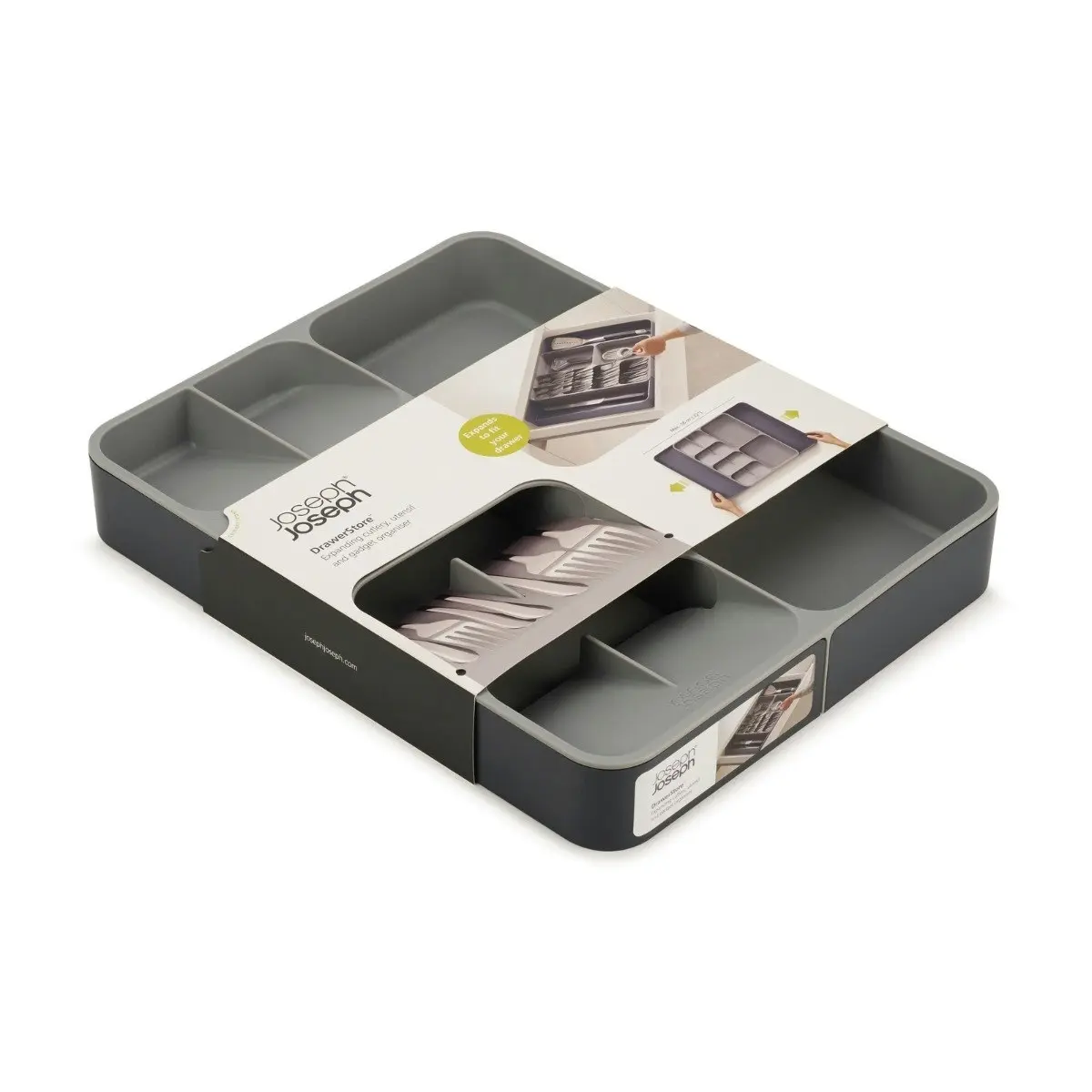 Joseph Joseph DrawerStore Expanding Cutlery&#44; Utensil & Gadgets Organiser - Grey