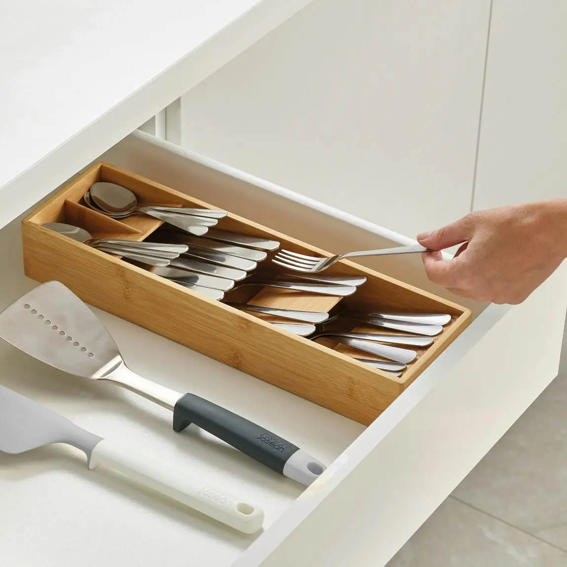 Joseph Joseph DrawerStore Bamboo Compact Cutlery Organiser