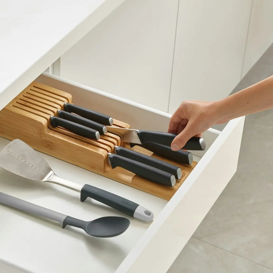 Joseph Joseph DrawerStore Bamboo 2 Tier Knife Organiser