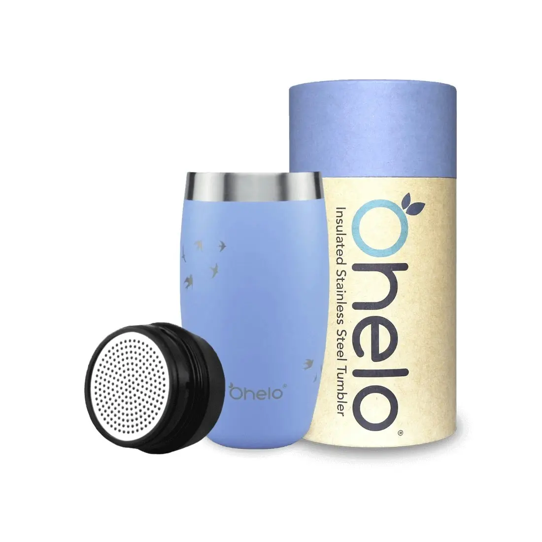 Ohelo 400ml Tumbler with Etched Swallows - Blue