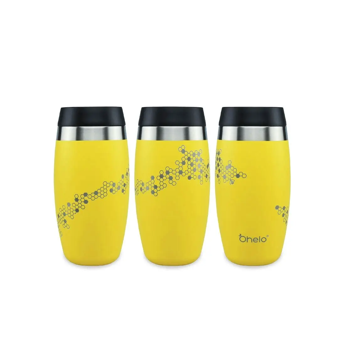 Ohelo 400ml Tumbler with Etched Bees - Yellow