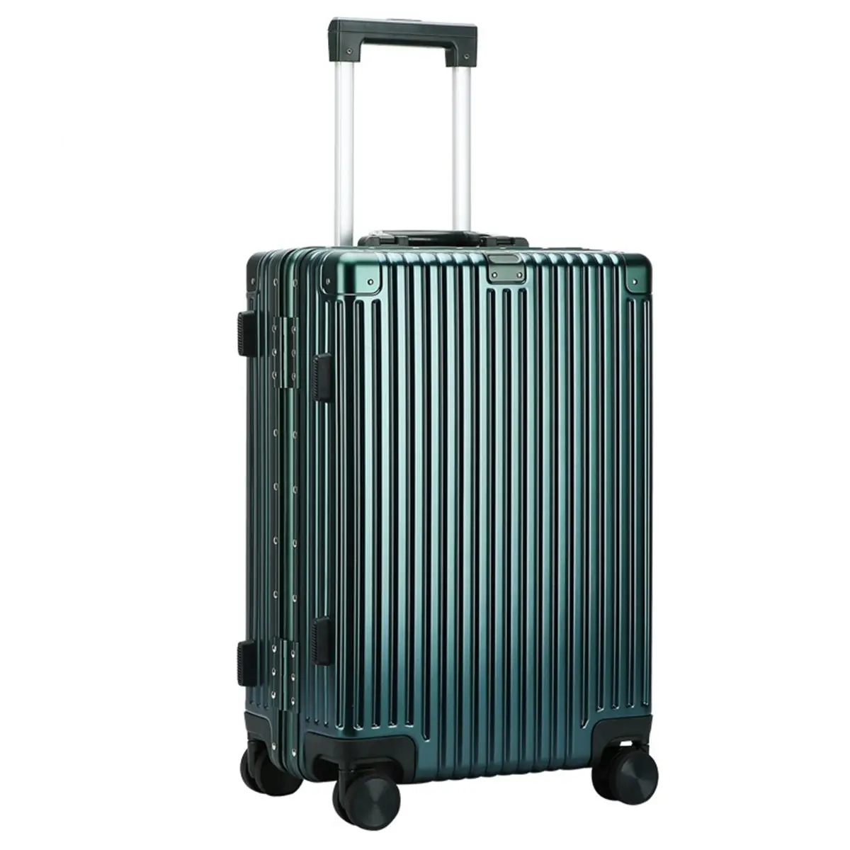 Bopai Aluminium Luggage Suitcase Lightweight TSA Locker 8 Wheels 360 Degree Rolling Carry On Hardcase B3203 Green