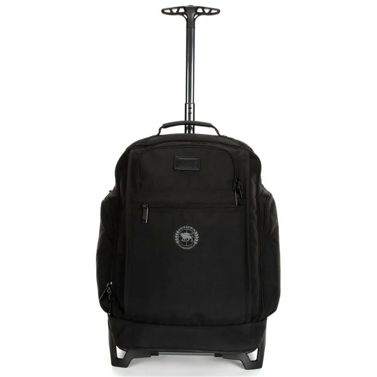 Suissewin Swiss Wheeled Bag Lightweight Big Wheels Carry On Travel Suitcase Rolling Tote SN19350 Black