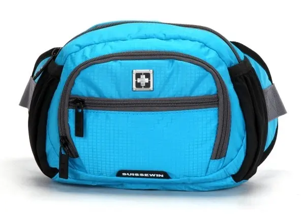 Suissewin Swiss Water-Resistant Funny Bag Travel Bum Bag Daily Cross Shoulder Bag SNR006 Blue