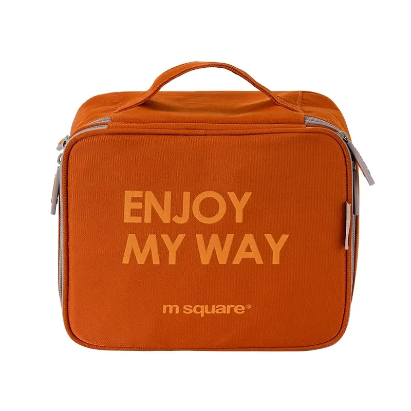 M Square Travel Gear Large Capacity Multi-Functional Cosmetic Makeup Bag Orange