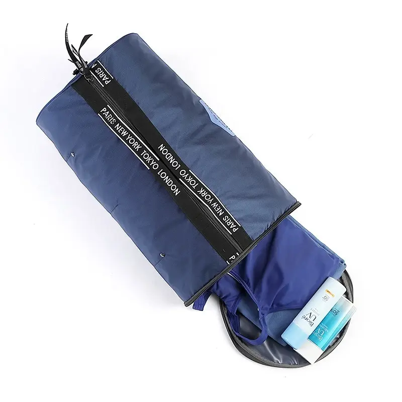 M Square Portable Barrel Bag Cross-body Sporty Duffel Bag Lightweight Travel Bag Blue Large