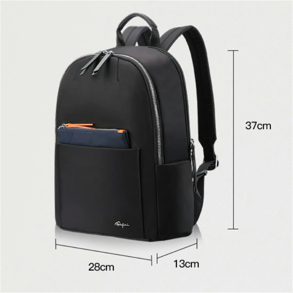 Bopai Luxury Style Waterproof Daypack Women's Business Backpack Travel Shoulder Bag B98111 Black 14" Laptop