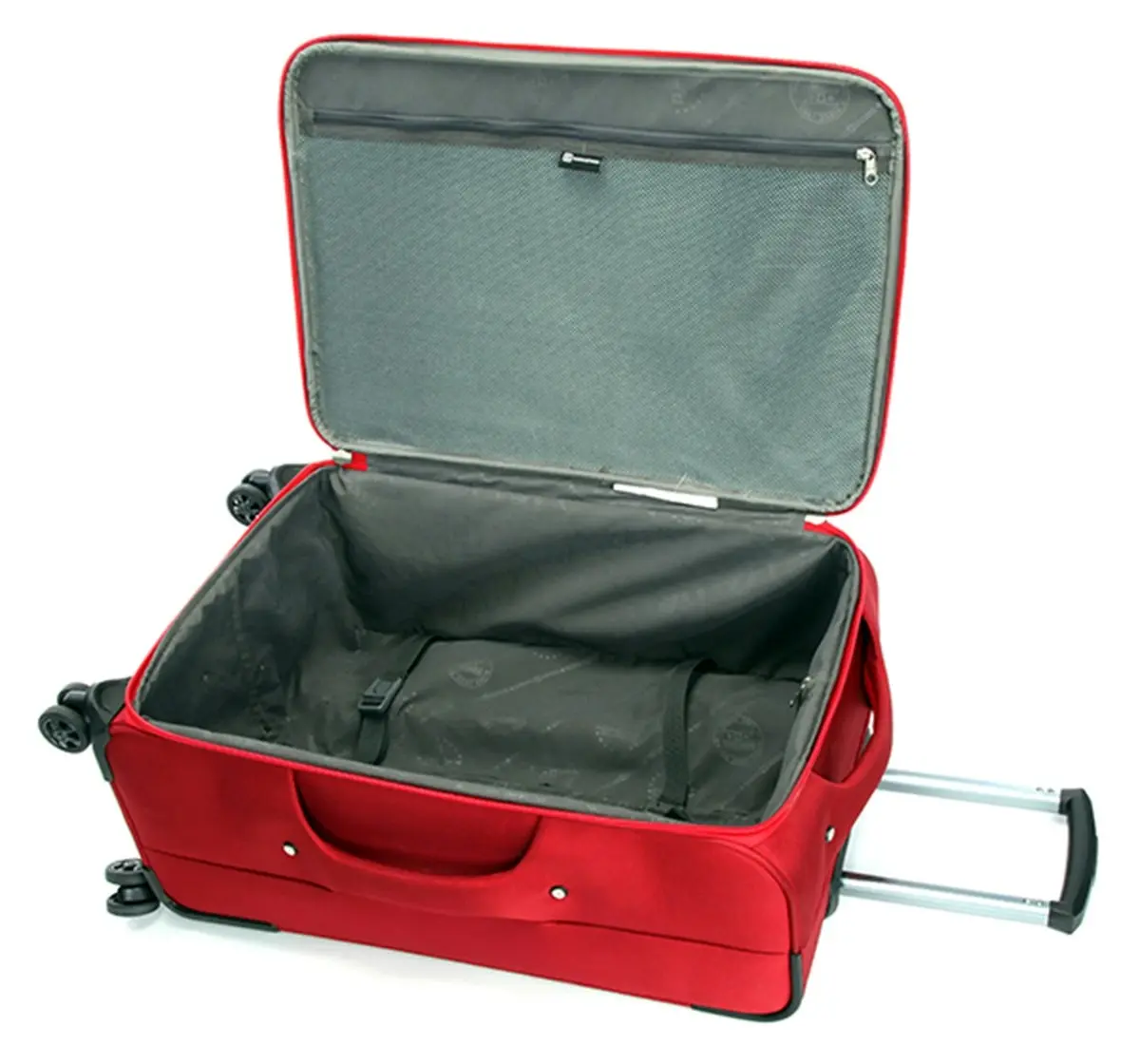 Suissewin Swiss Luggage Suitcase Lightweight 8 Wheels 360 Degree Rolling Carry on Softcase SN6005A Red