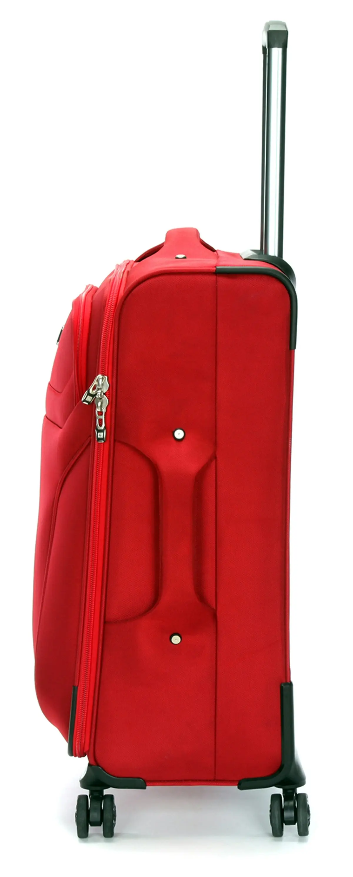 Suissewin Swiss Luggage Suitcase Lightweight 8 Wheels 360 Degree Rolling Carry on Softcase SN6005A Red