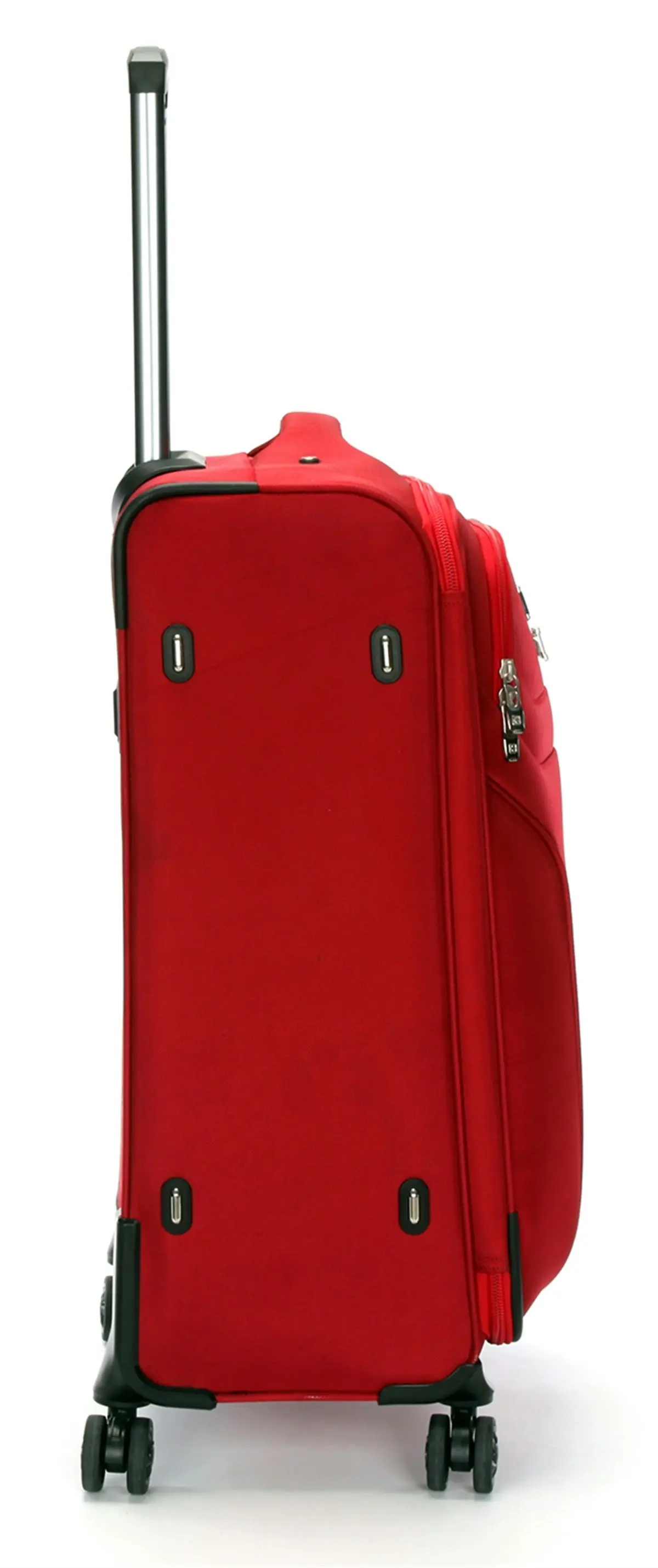 Suissewin Swiss Luggage Suitcase Lightweight 8 Wheels 360 Degree Rolling Carry on Softcase SN6005A Red