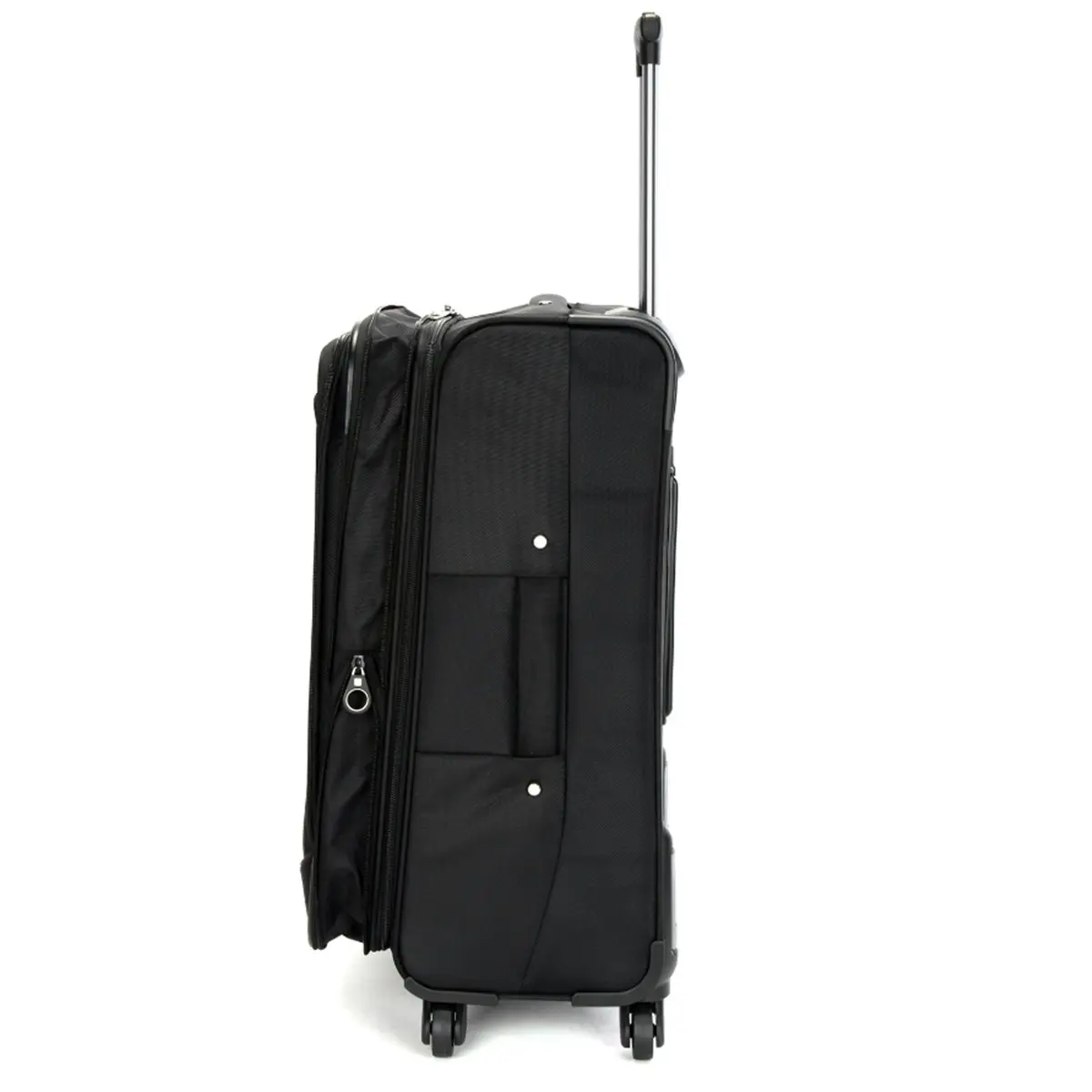 Suissewin Swiss Luggage Suitcase Lightweight 8 Wheels 360 Degree Rolling Carry on Softcase SN8109A Black