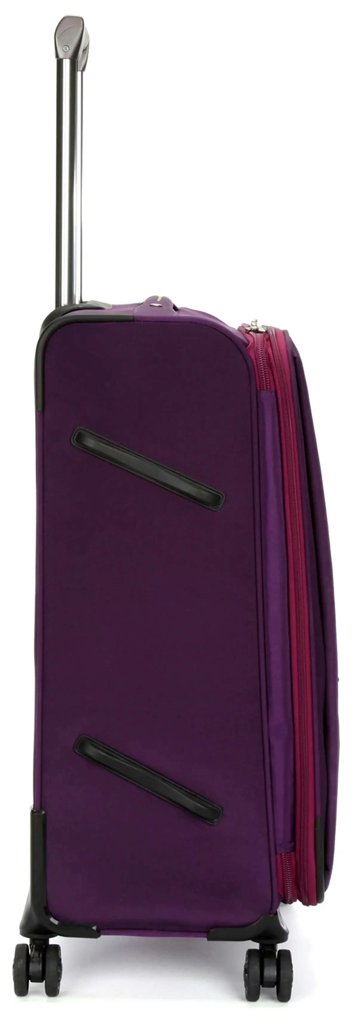 Suissewin Swiss Luggage Suitcase Lightweight 8 Wheels 360 Degree Rolling Carry on Softcase SN6007A Purple