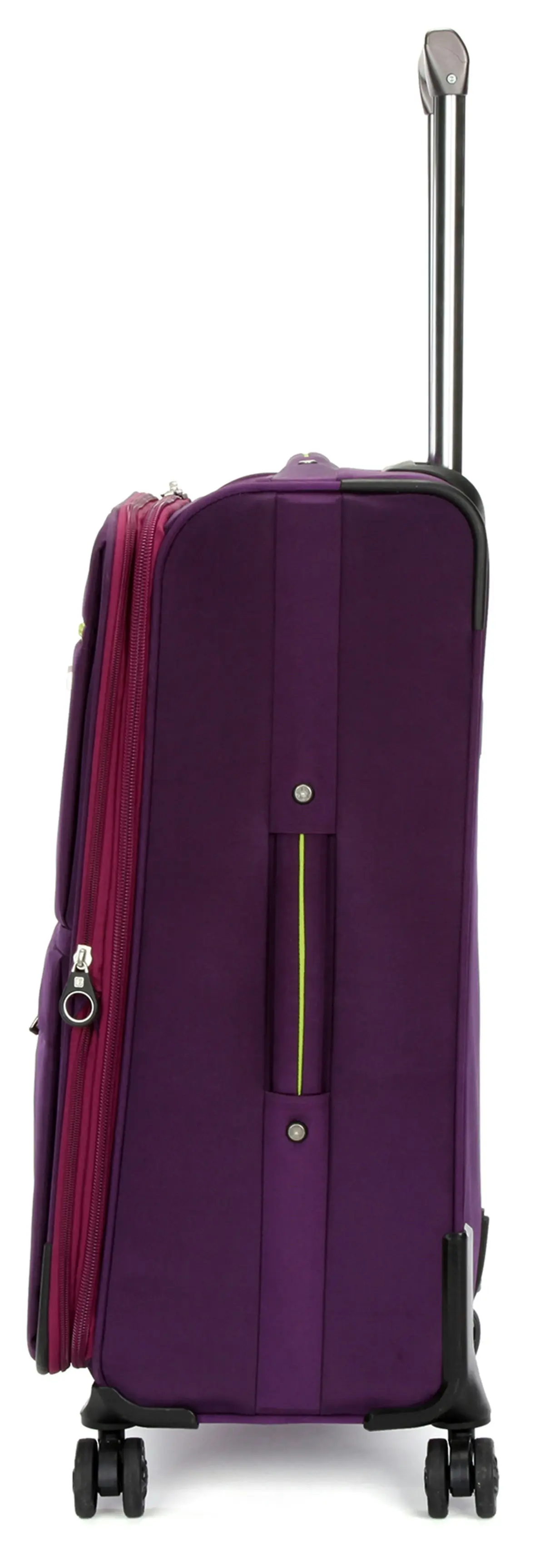 Suissewin Swiss Luggage Suitcase Lightweight 8 Wheels 360 Degree Rolling Carry on Softcase SN6007A Purple