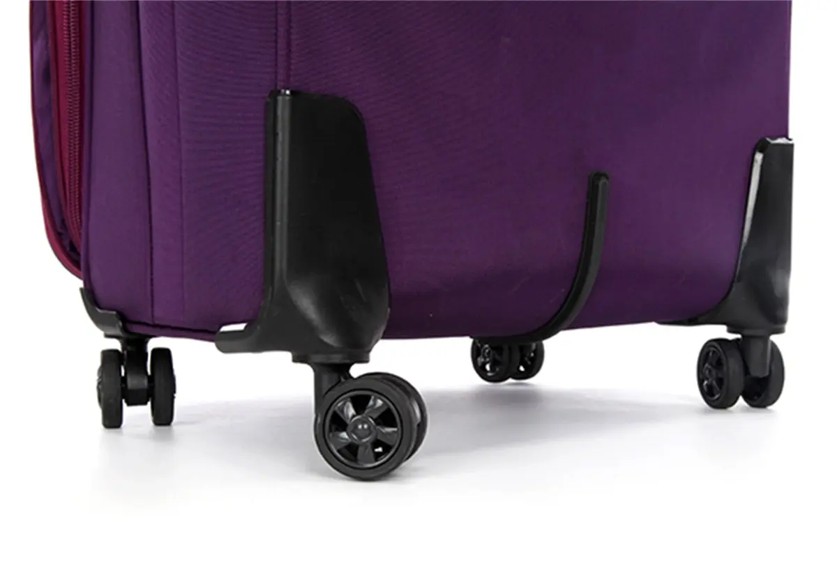 Suissewin Swiss Luggage Suitcase Lightweight 8 Wheels 360 Degree Rolling Carry on Softcase SN6007A Purple