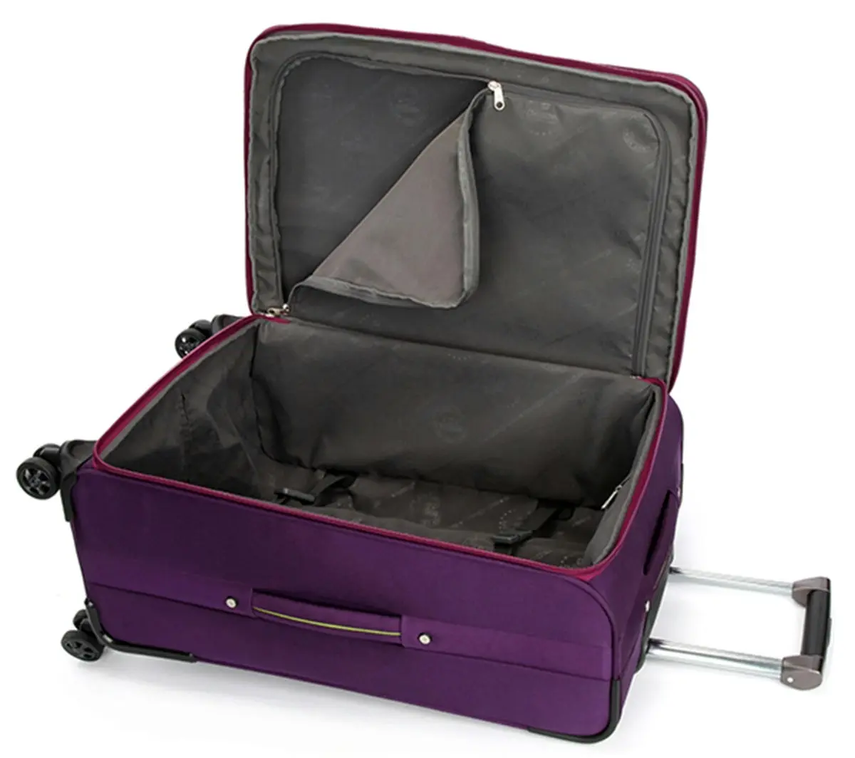 Suissewin Swiss Luggage Suitcase Lightweight 8 Wheels 360 Degree Rolling Carry on Softcase SN6007A Purple