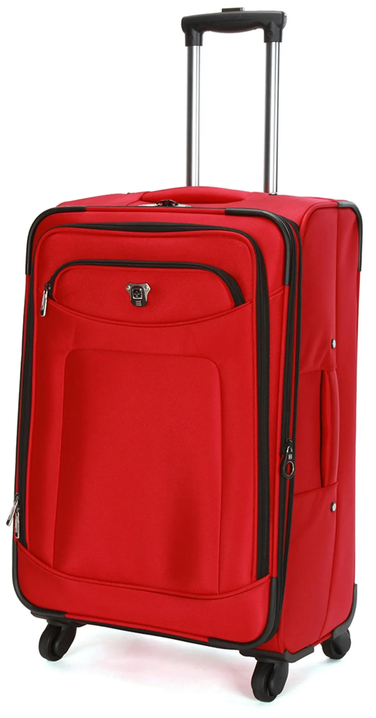 Suissewin Swiss Luggage Suitcase Lightweight with 8 wheel 360 degree rolling SoftCase 3PCS Set SN8109ABC Red