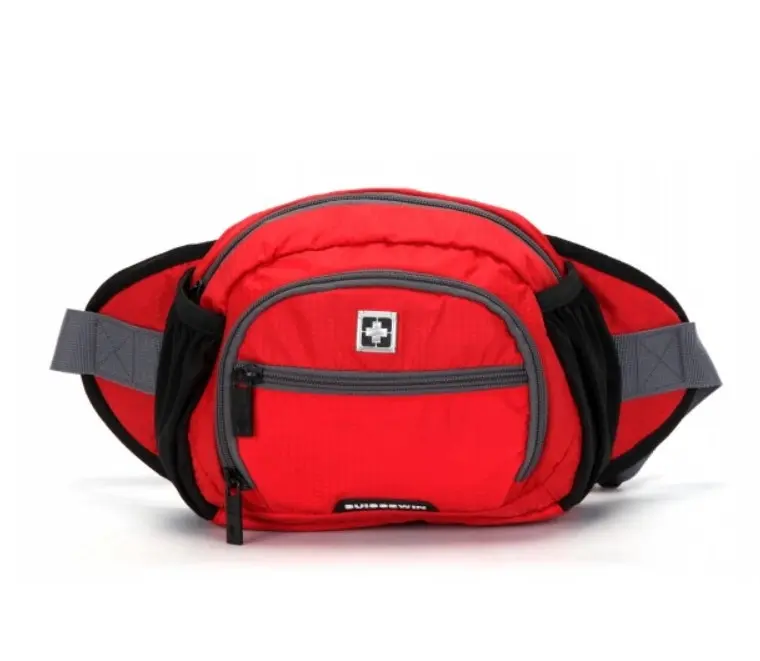 Suissewin Swiss Water-Resistant Funny Bag Travel Bum Bag Daily Cross Shoulder Bag SNR006 Red