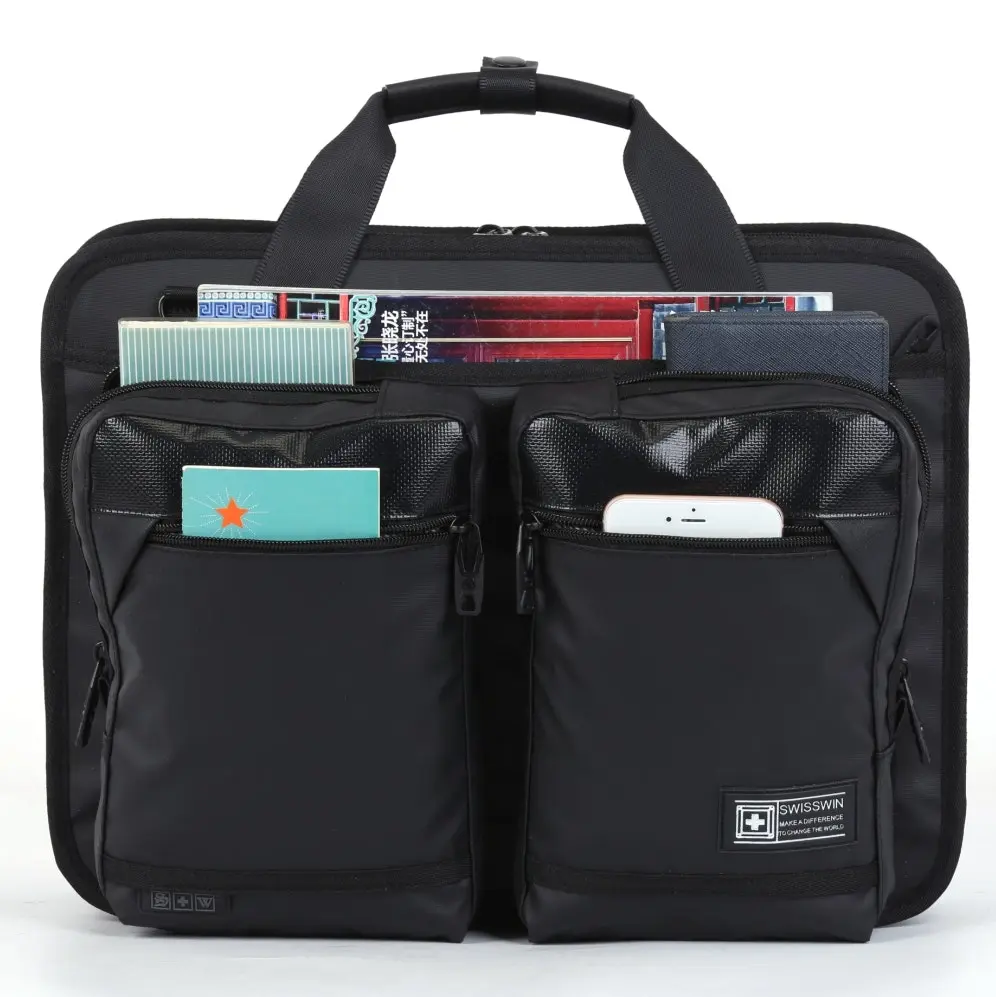 Swisswin Swiss Water-Resistant 15.6" Laptop Bag Business Travel Briefcase Black SW08961