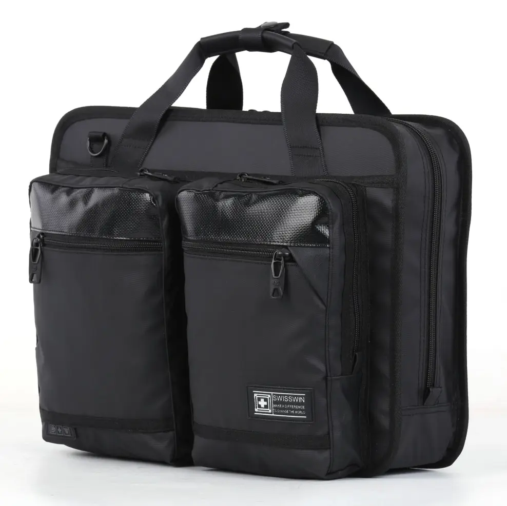 Swisswin Swiss Water-Resistant 15.6" Laptop Bag Business Travel Briefcase Black SW08961