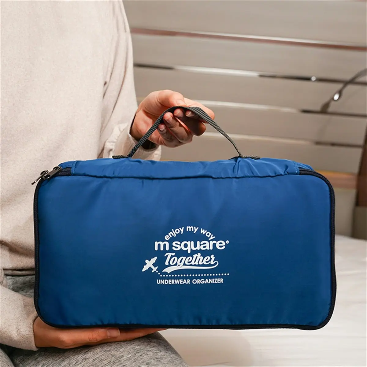 M Square Travelgear Double Layer Underwear Storage Bag Blue