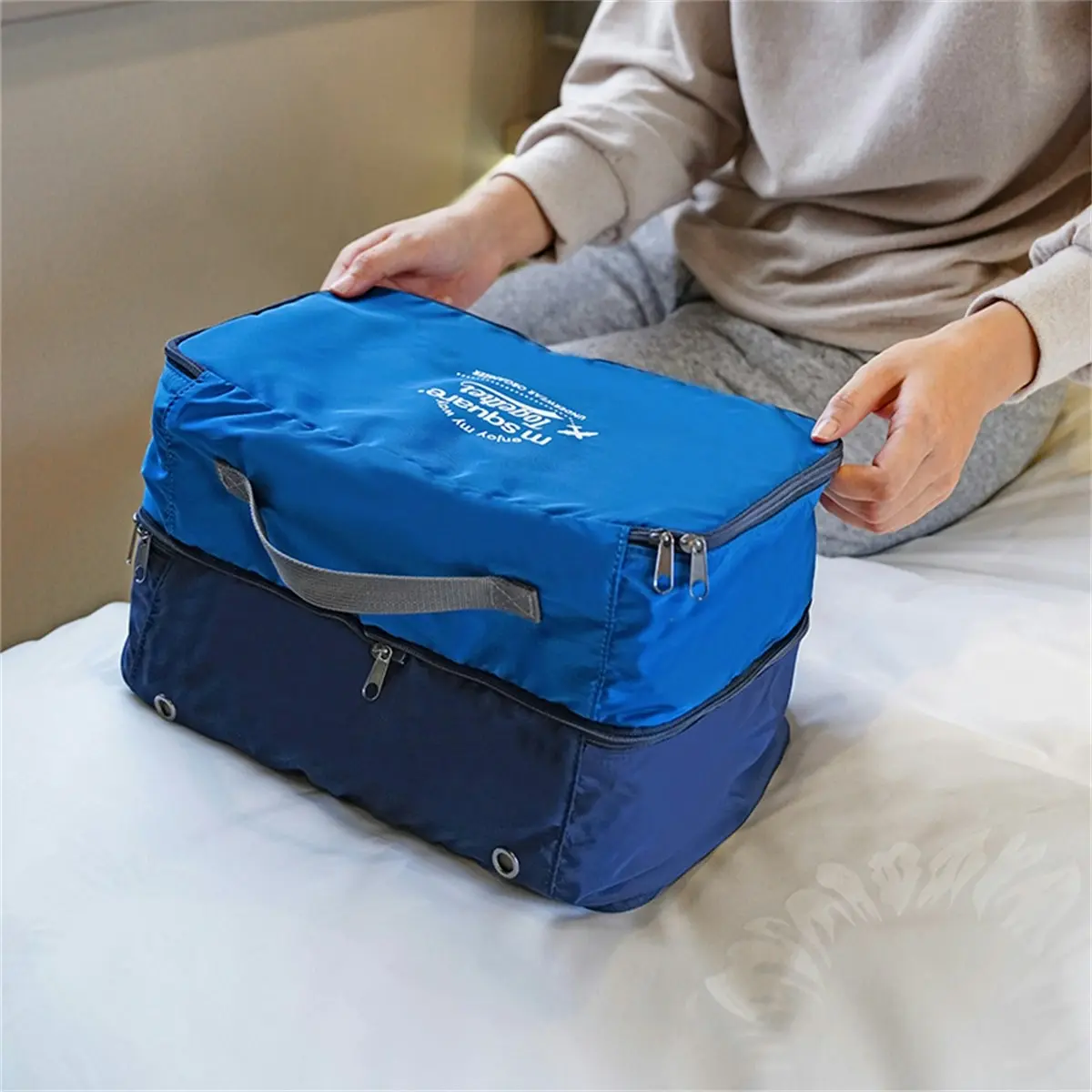 M Square Travelgear Double Layer Underwear Storage Bag Blue